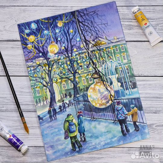 Картина акварель 