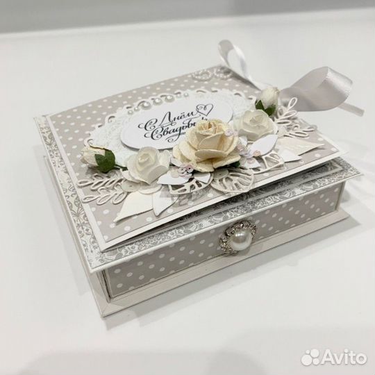 Свадебная коробочка в пастельных тонах