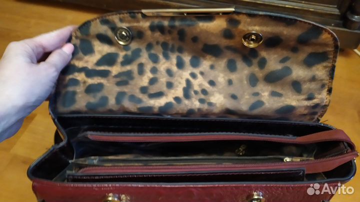 Сумка натуральная кожа красная