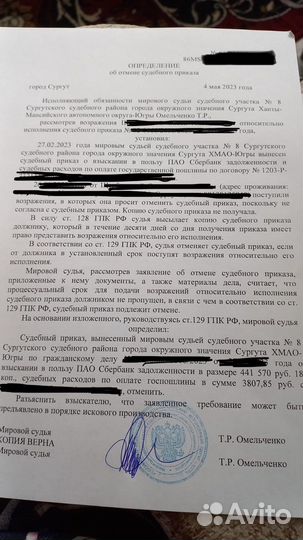 Юрист, отмена судебного приказа, банкротство