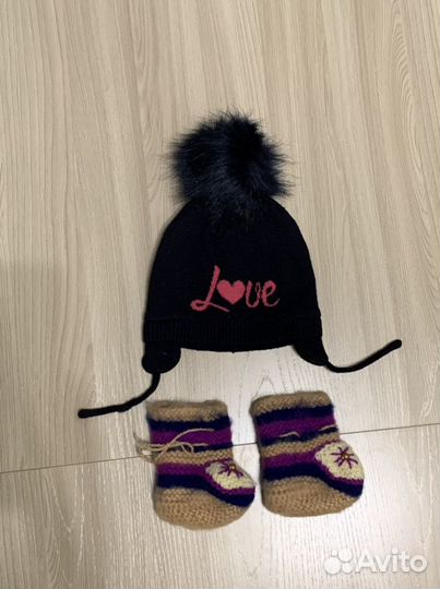 Новые Детские пинетки вязание и новая шапка