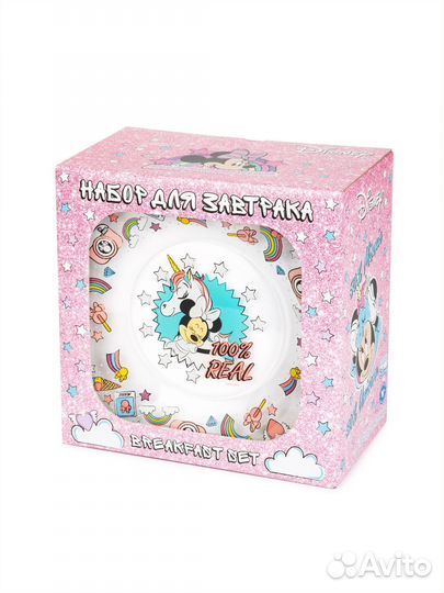 Детская посуда Минни Маус и единорог