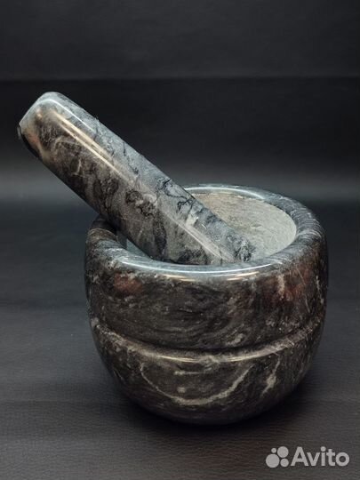 Ступка с пестиком мрамор Agness 9 см
