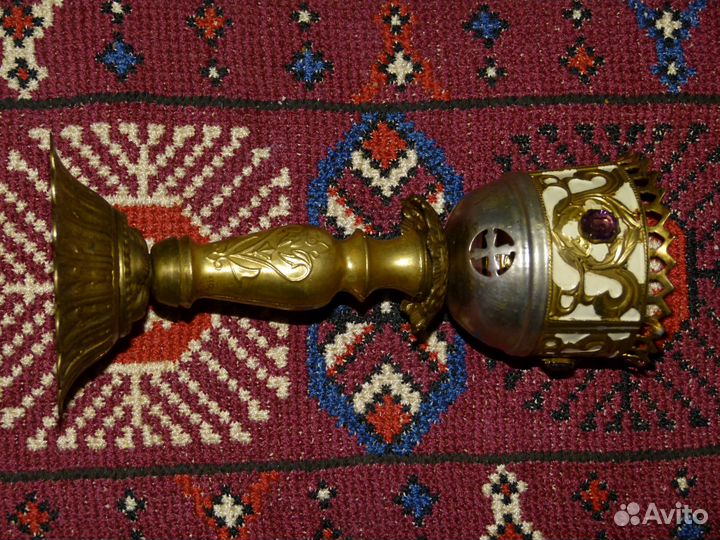 Старинная церковная лампада настольная