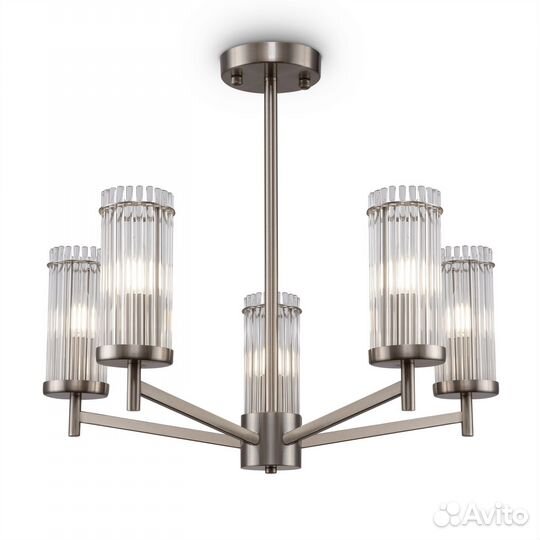 Люстра металл и стекло в спальню модерн