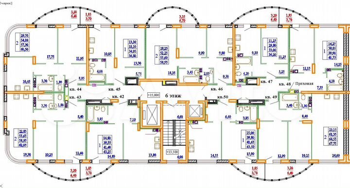 2-к. квартира, 59 м², 6/11 эт.