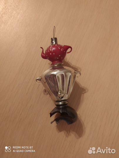 Елочная игрушка самовар СССР