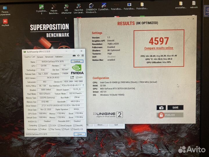 MSI RTX 3070 Ventus x3 8Gb