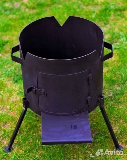 Печь под казан сталь 3 мм прочная мощная разборная