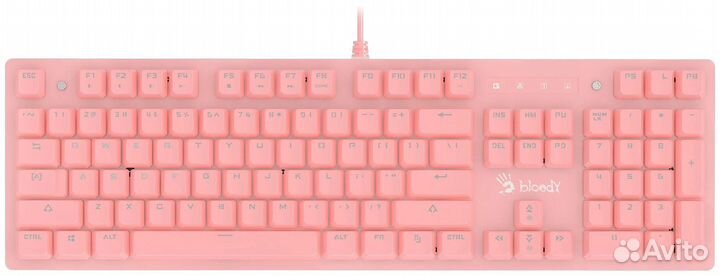 Клавиатура Bloody B800 Dual Color розовый/белый