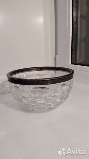 Салатник хрусталь мельхиор СССР