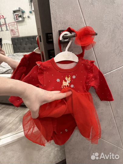 Платье-боди для девочки 74