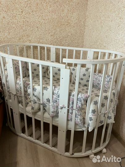 Детская кроватка круглая овальная