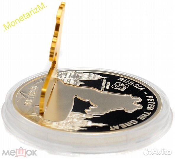 10 долларов, 2009 год. Петр I. Серебро