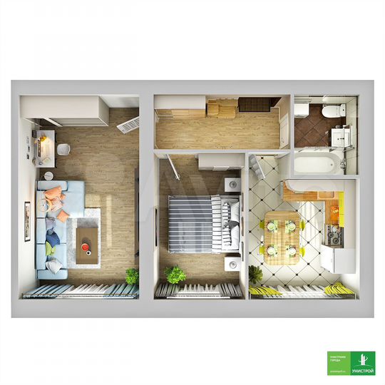 2-к. квартира, 45,4 м², 2/11 эт.