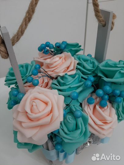 Цветы ручной работы кашпо подарок