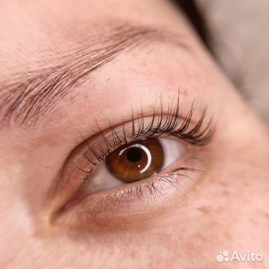 Ламинирование ресниц и оформление бровей