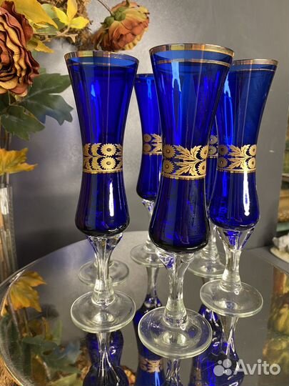 Бокалы, фужеры кобальт