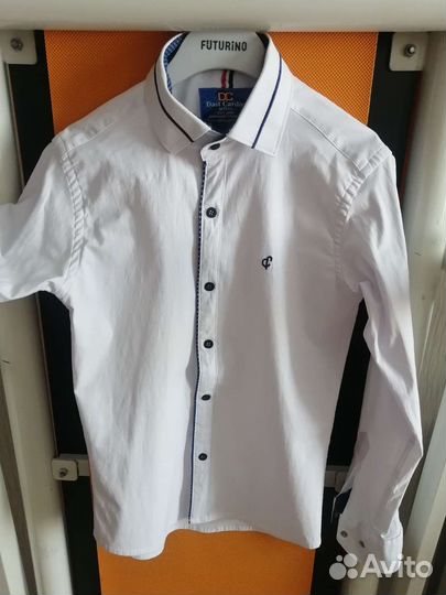 Рубашка белая для мальчика 140
