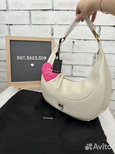 Сумка Pinko хобо молочная