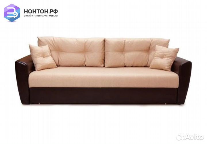 Диван еврокнижка Амстердам рогожка бежевый