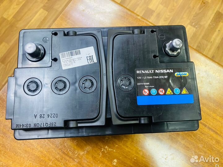 Аккумулятор 70 ач 720 а Оригинал Reno-Nissan