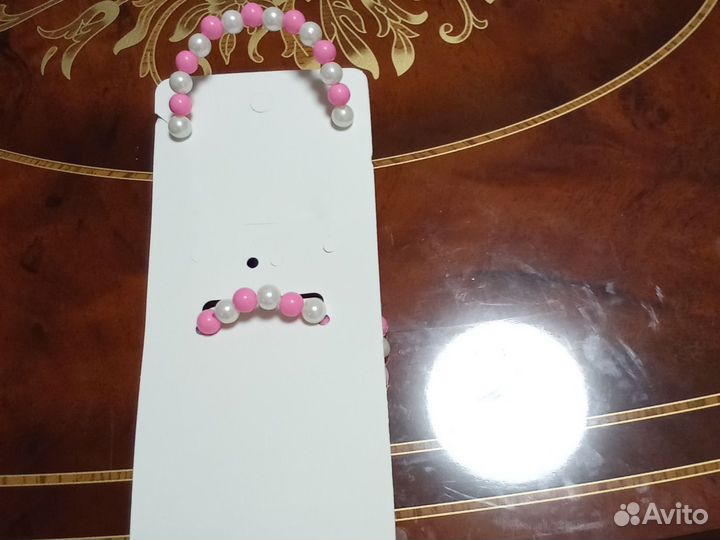 Комплект: бусы и браслет розовые для девочек