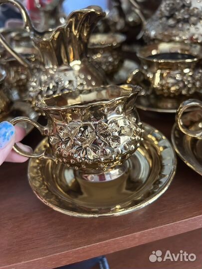 Чайный сервиз золотая роза