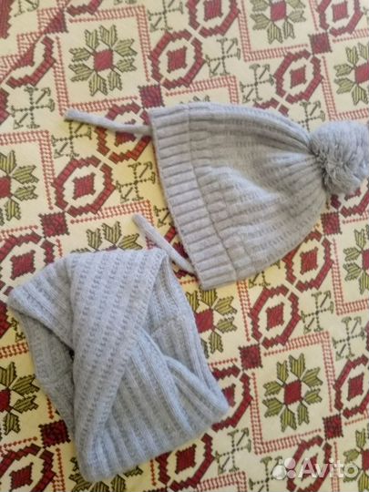 Набор зимний шапка+ снуд zara оригинал