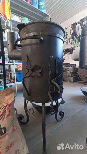 Печь для казана с трубой