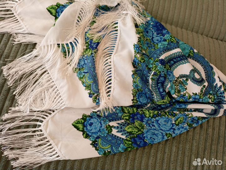 Русский народный платок синий