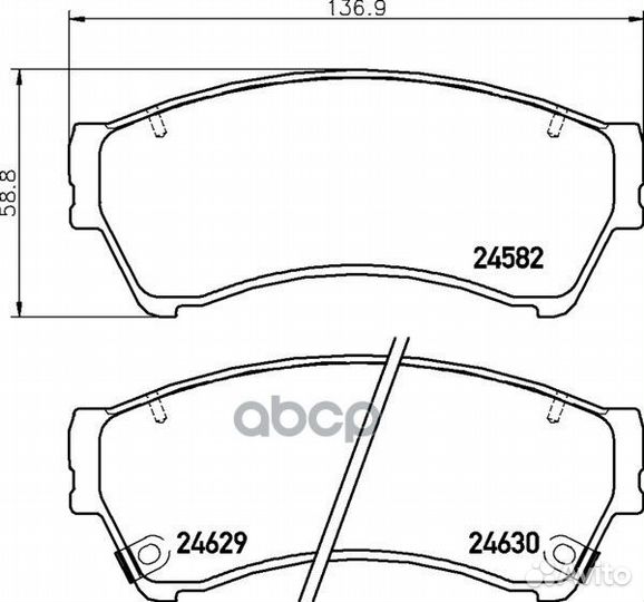 Колодки тормозные mazda 6 1.8-2.5 08- передние