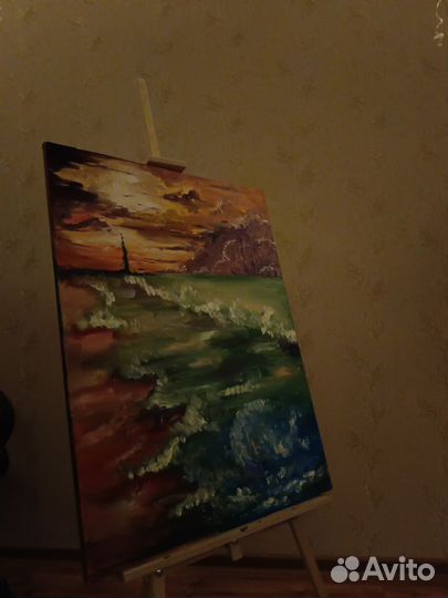 Картина маслом на холсте море