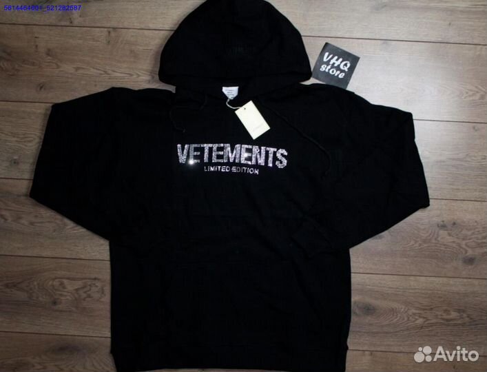 Худи vetements oversize со стразами (Арт.86505)