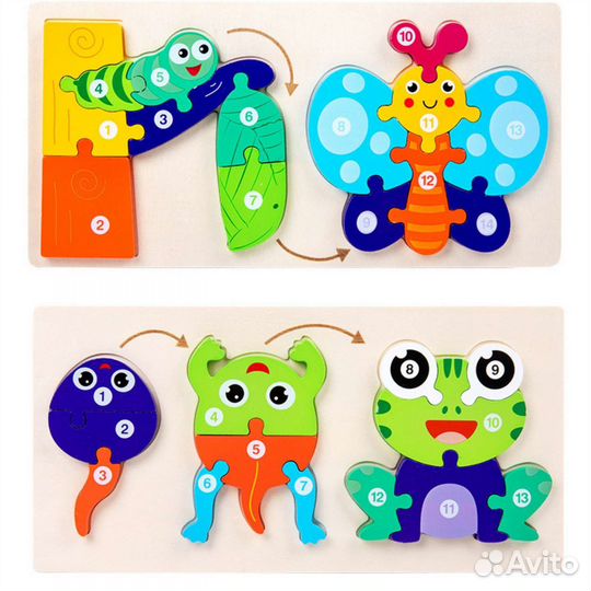 Развивающие деревянные игрушки, танграм