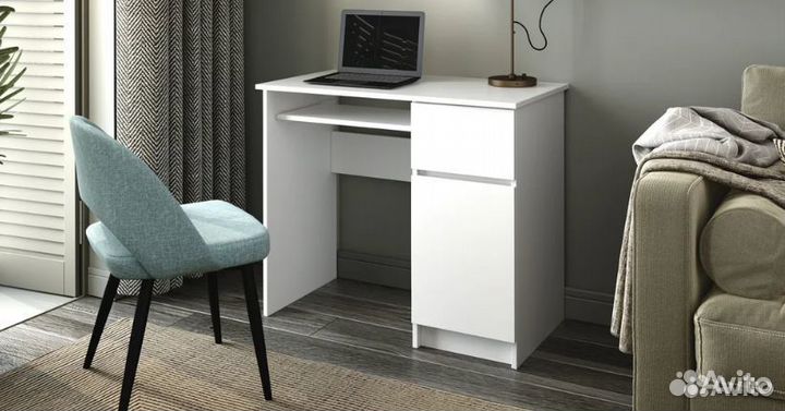 Стол Мори мс-1 Правый /Левый Белый, Графит