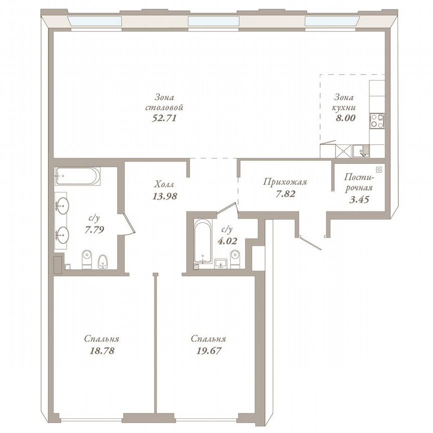 2-к. квартира, 136,2 м², 2/7 эт.