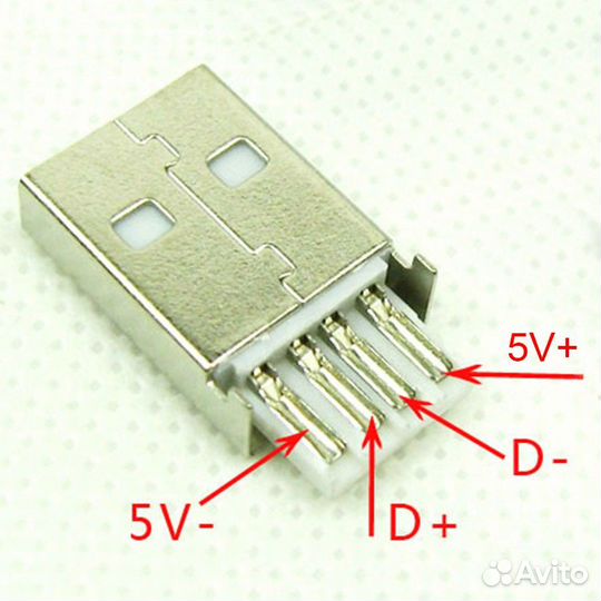 Штекер USB 2.0 type A вилка DIY разъём для пайки