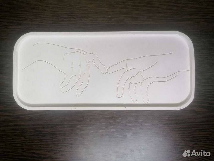 Гипсовая тарелка (черная/белая) / подарок