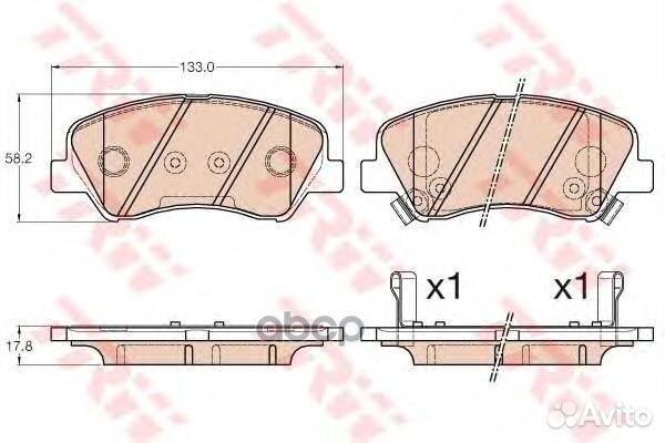 Колодки тормозные дисковые перед GDB3548 TRW