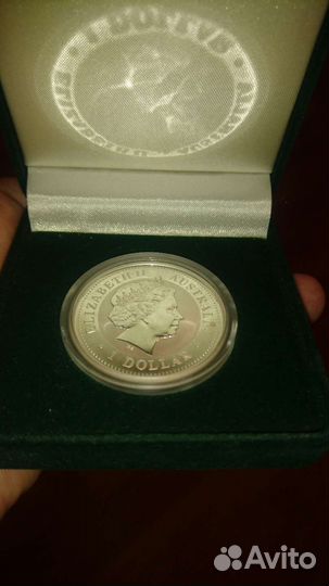 Монета 1 доллар 2001 год змеи позолота Австралия