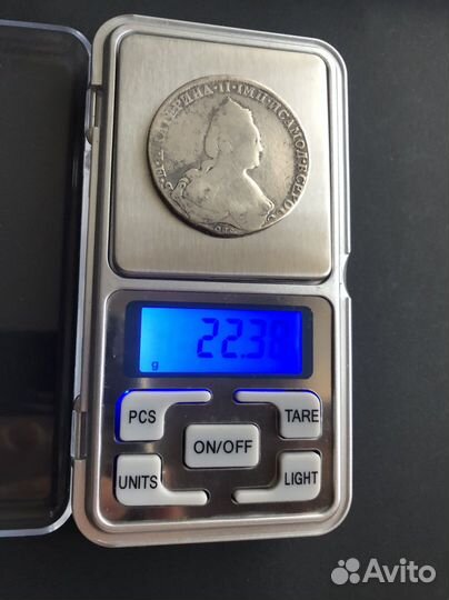 Монета 1 рубль 1786 Екатерина ll, серебро