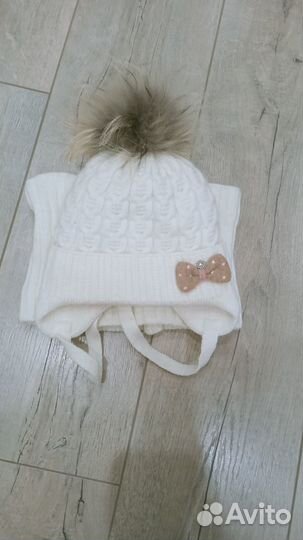 Шапка для девочки зимняя р 48