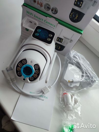 Уличная поворотная wifi камера с двумя объективами