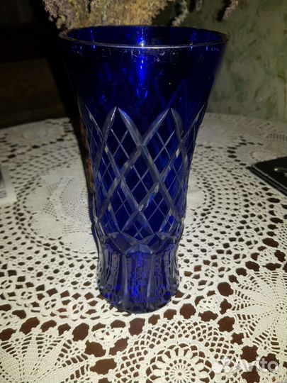Ваза из кобальтового стекла СССР