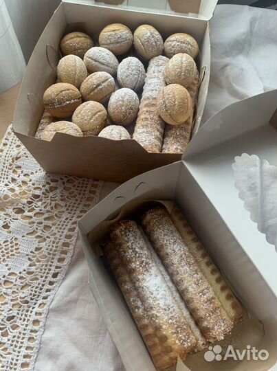 Вафельные трубочки, орешки