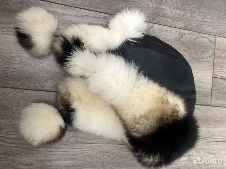 Шапка натуральный мех, кожа