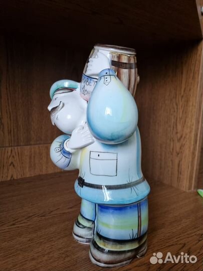 Штоф-Бутылка фарфор Семикаракорск ручная работа