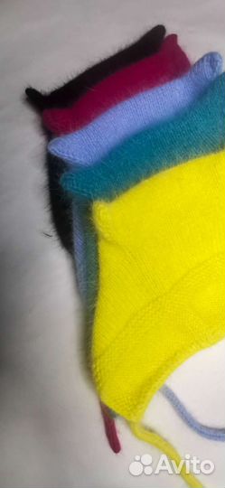 Чепчик с ушками из пуха норки