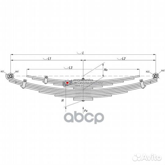 Рессора задняя hino 300 701111HN-2912012-10 чмз